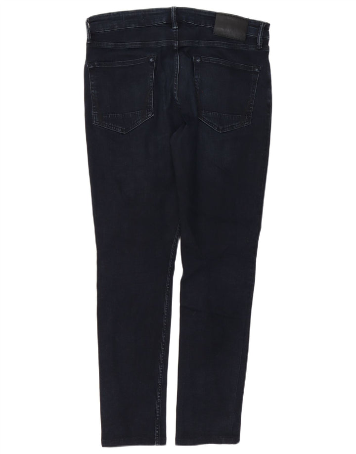 ALL SAINTS Męskie jeansy cigarette slim W32 L29 Granatowa bawełna