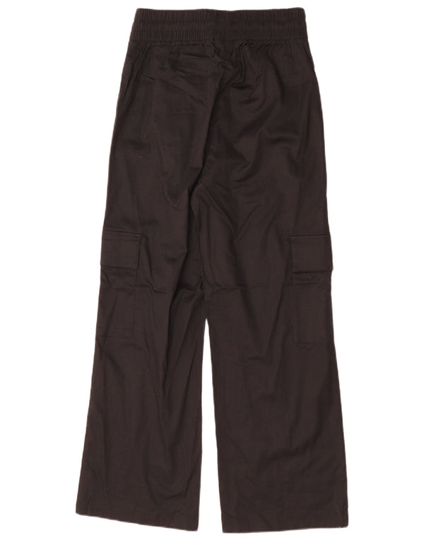 Damskie spodnie cargo ADIDAS z wysokim stanem UK 8/10 Small W25 L28 czarne