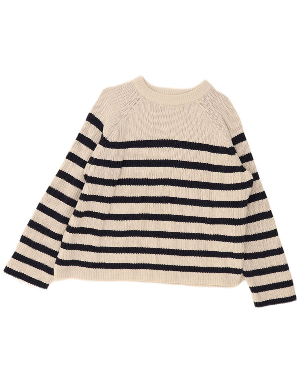 Marks & Spencer Damski sweter z dekoltem w łódkę, UK 18 XL, w białe paski