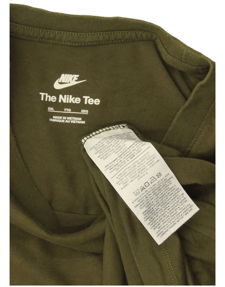 T-shirt męski NIKE Top 2XL, bawełniany khaki