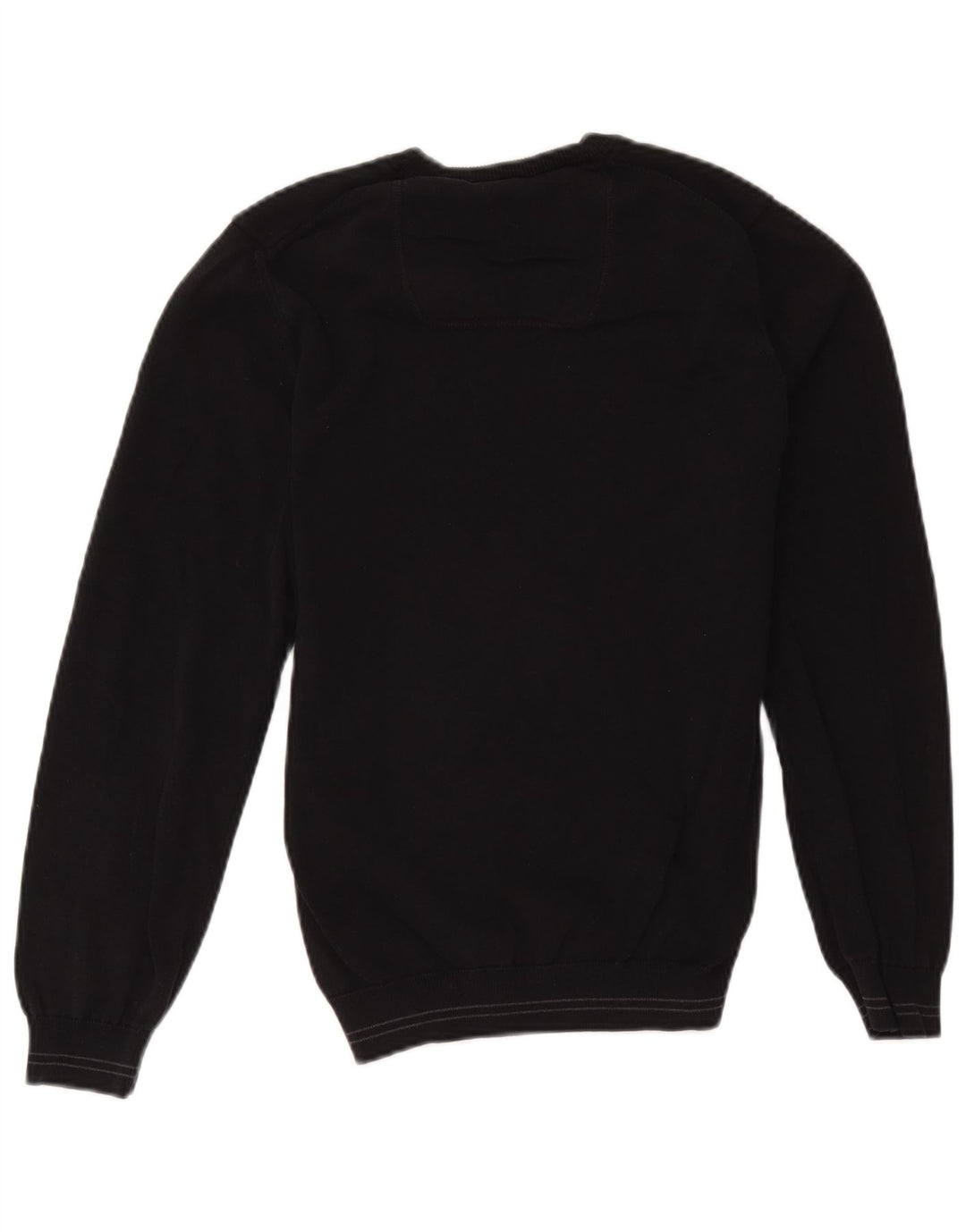 Męski sweter z dekoltem w serek Hugo Boss, mały, czarny, bawełniany