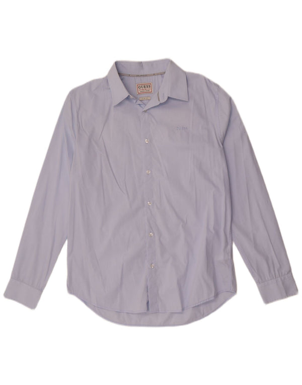 Koszula męska Guess Slim Fit UK 34 Small, niebieska, bawełniana