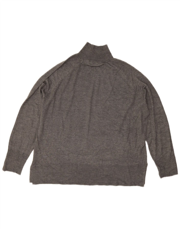Damski sweter oversize z golfem Zara UK 14, średni szary