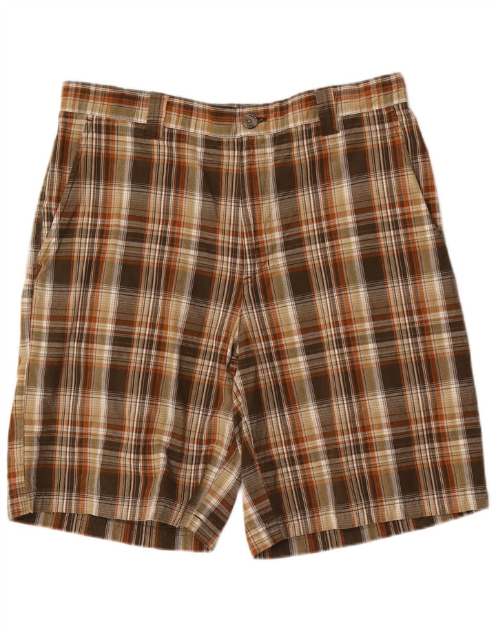 Męskie spodenki chino Columbia W34, duża, brązowa, bawełniana krata