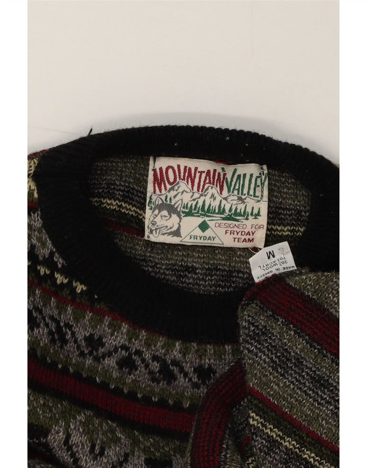 Męski sweter z okrągłym dekoltem Fryday, średni, wielobarwny, Fair Isle