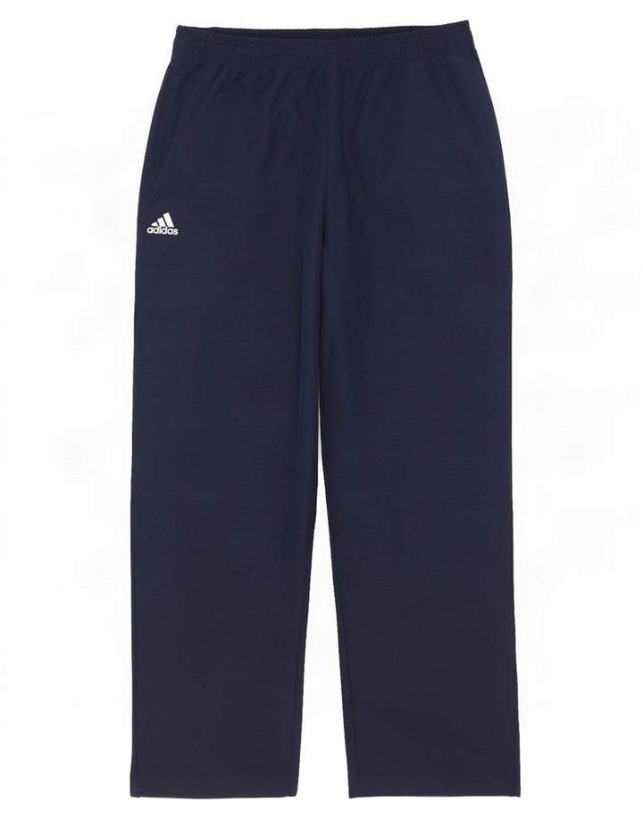 Męskie spodnie dresowe Adidas z grafiką, duże, granatowe, z poliestru