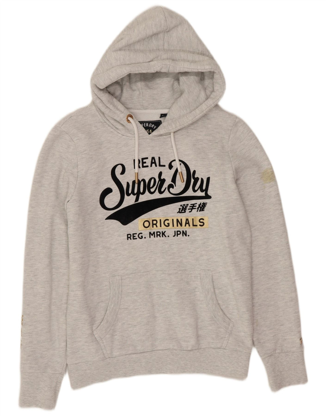 Damski sweter z kapturem Superdry, UK 12, średnioszary, poliestrowy