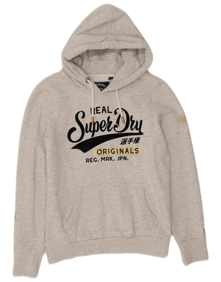 Damski sweter z kapturem Superdry, UK 12, średnioszary, poliestrowy