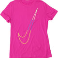 NIKE Womens Dri Fit Graphic T-Shirt Top UK 12 Medium Pink Polyester Vintage Nike and Second-Hand Nike from Messina Hembry 