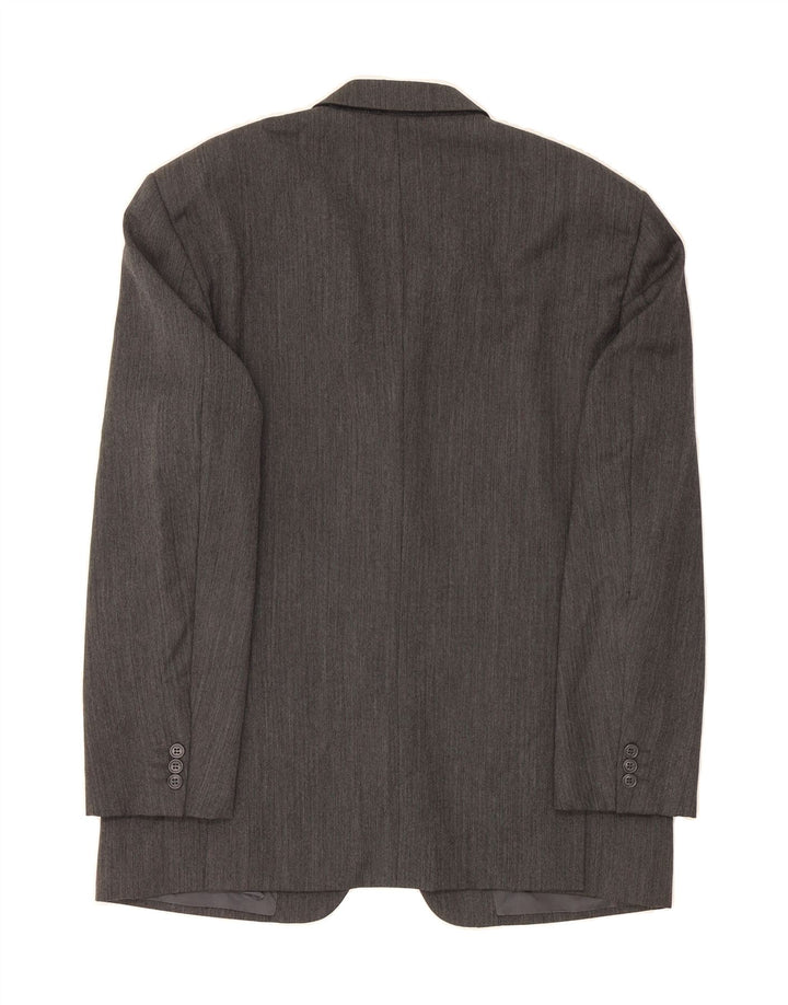 BOGGI Mens 3 Button Blazer Jacket IT 52 XL Grey Virgin Wool Vintage Boggi and Second-Hand Boggi from Messina Hembry 