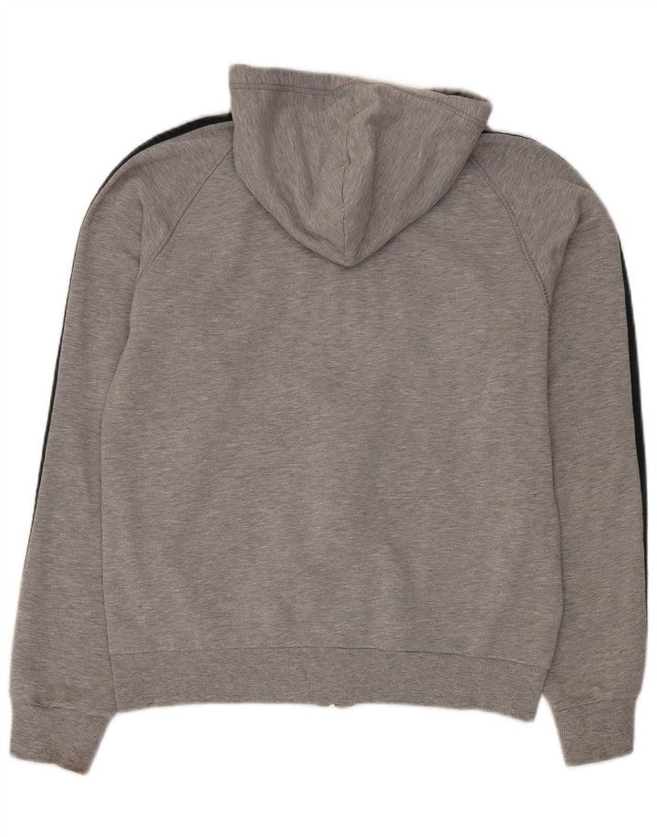 Adidas Męski sweter z kapturem i zamkiem błyskawicznym, duży, szary, nakrapiany, bawełniany