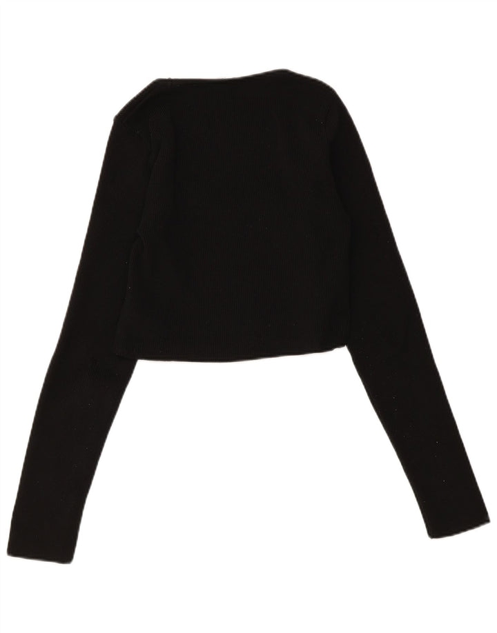 Sweter damski Zara Crop Cardigan UK 12, średni czarny poliester