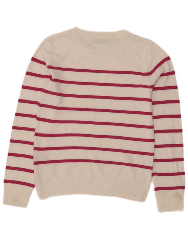 Marks & Spencer Damski sweter z okrągłym dekoltem, UK 6 XS, w białe paski