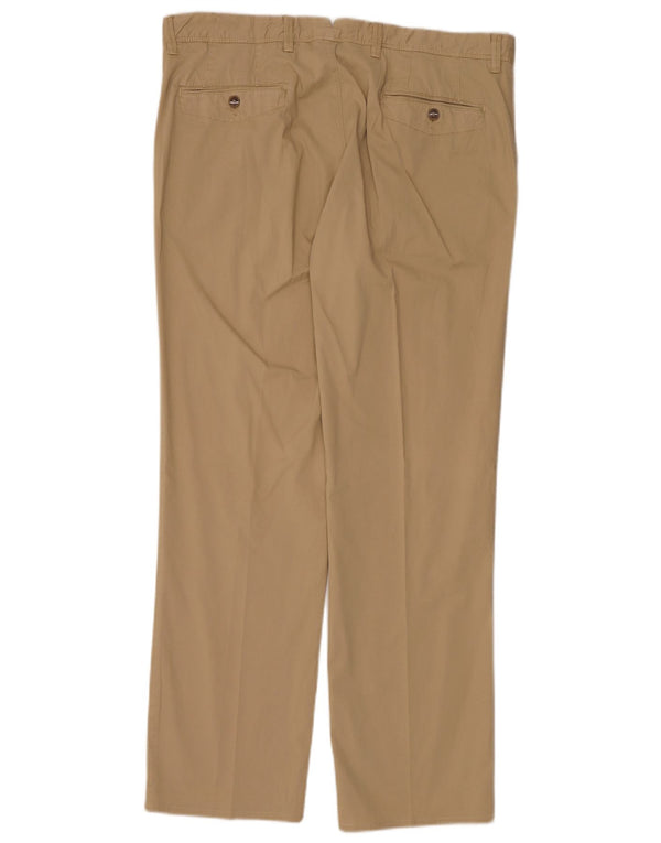 Trussardi Mens Straight Chino Trousers IT 54 2XL W38 L32 Beige Cotton