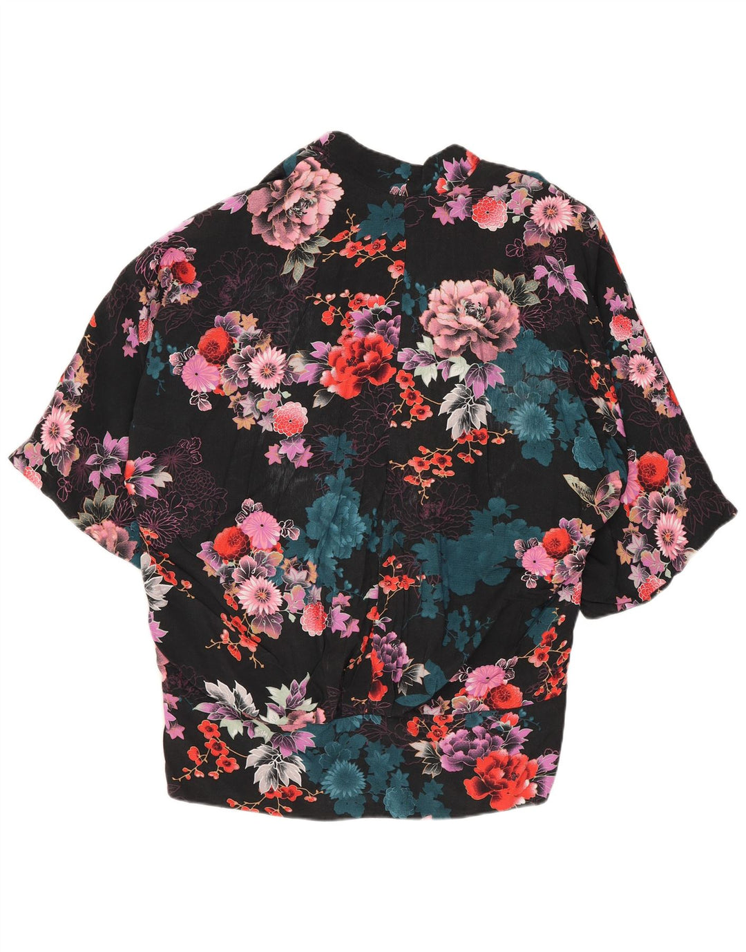 Damski kardigan oversize Oasis UK 8 Small, czarna, w kwiaty, wiskoza