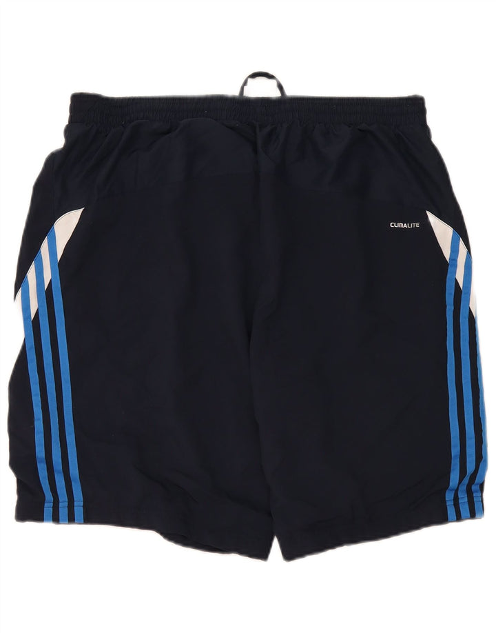 Męskie spodenki sportowe Adidas XL, granatowe, z blokami kolorów, poliestrowe