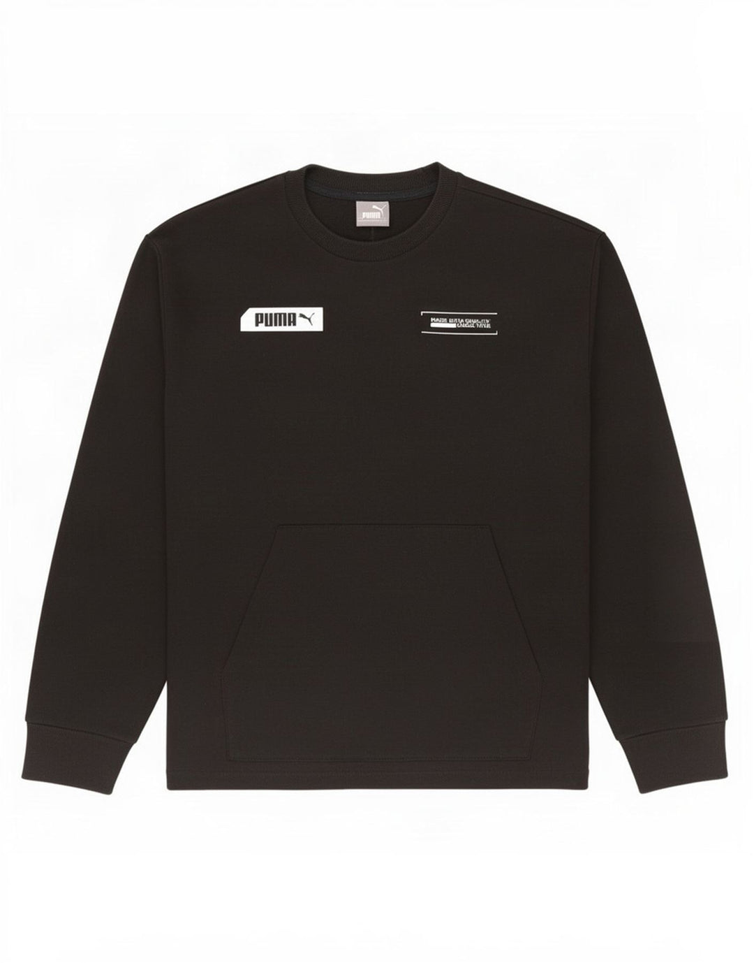 Męska bluza z grafiką Puma, mała, czarna, bawełniana