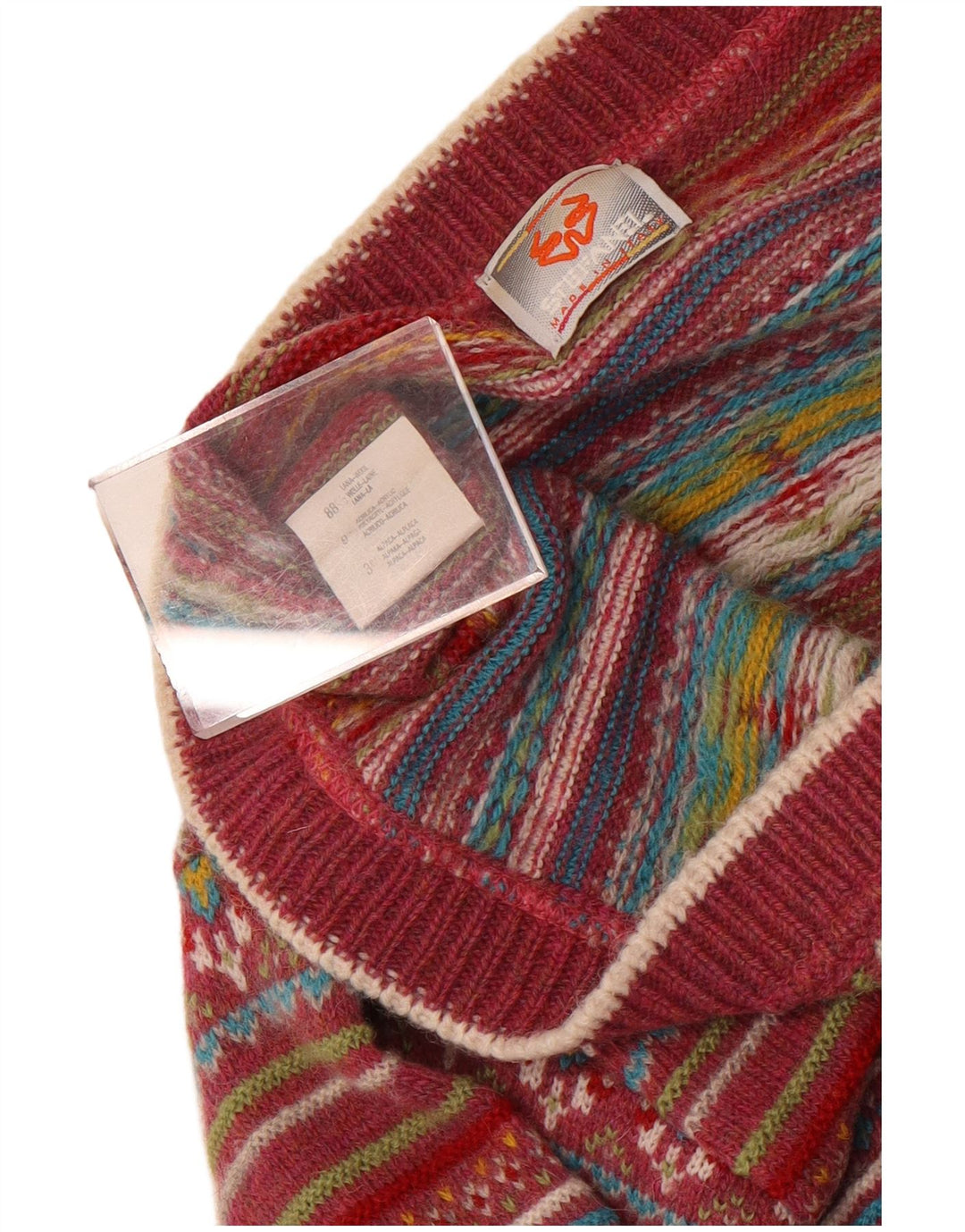 Sweter damski Stefanel UK 14 Średni czerwony Fair Isle Wool
