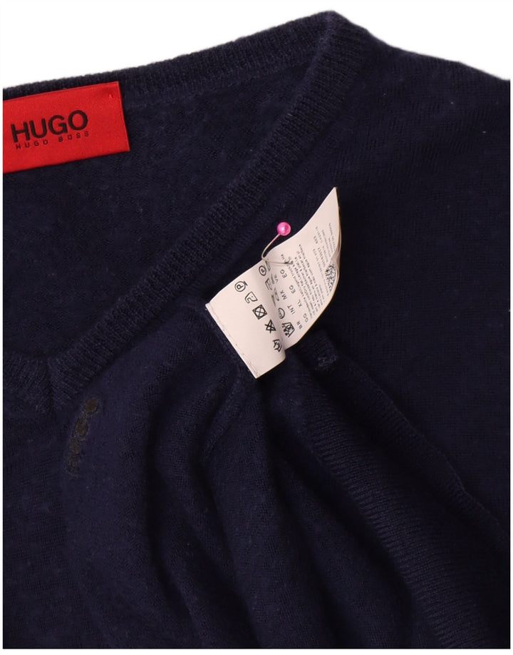 Męski sweter Hugo Boss z dekoltem w kształcie litery V XL, granatowo-wełniany