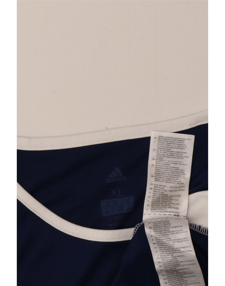 Adidas Męska koszulka Climalite Top XL Granatowy poliester z blokami kolorów