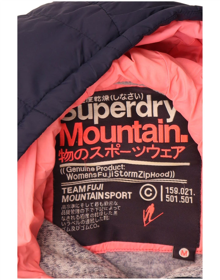 Damski sweter z kapturem Superdry, UK 14, poliester w kolorze średnioszarym