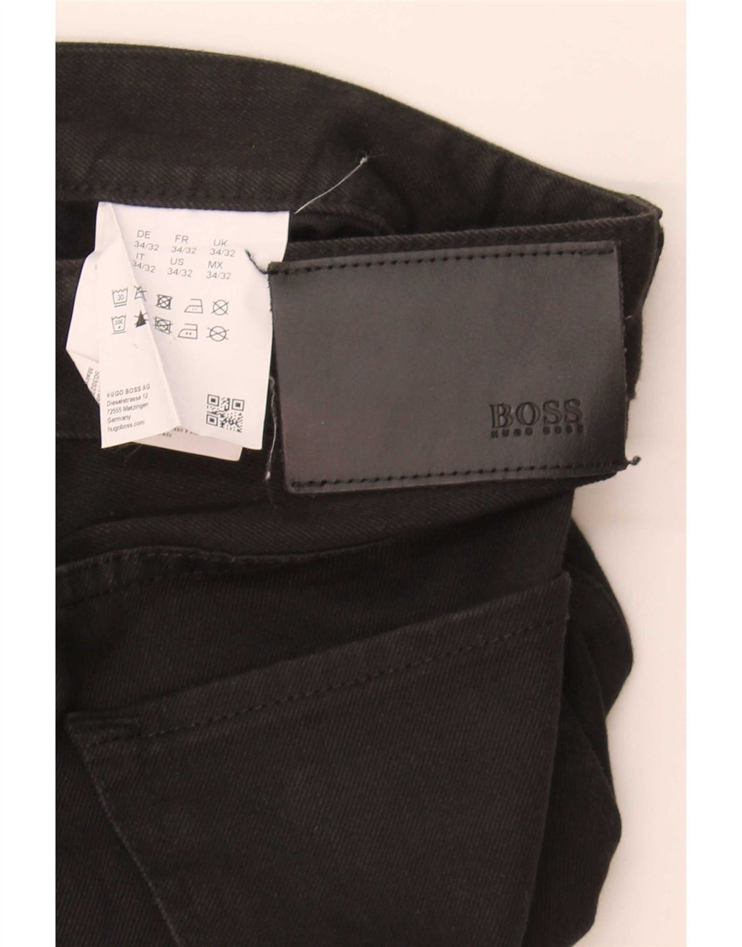 Męskie proste dżinsy Hugo Boss W34 L32 Czarne bawełniane