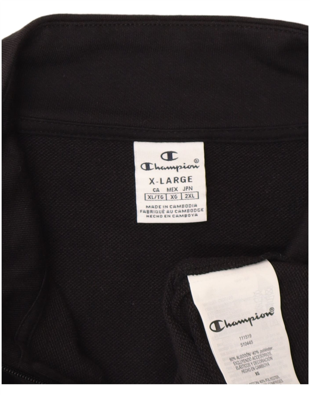 Męska kurtka dresowa Champion Graphic XL, czarna, bawełniana