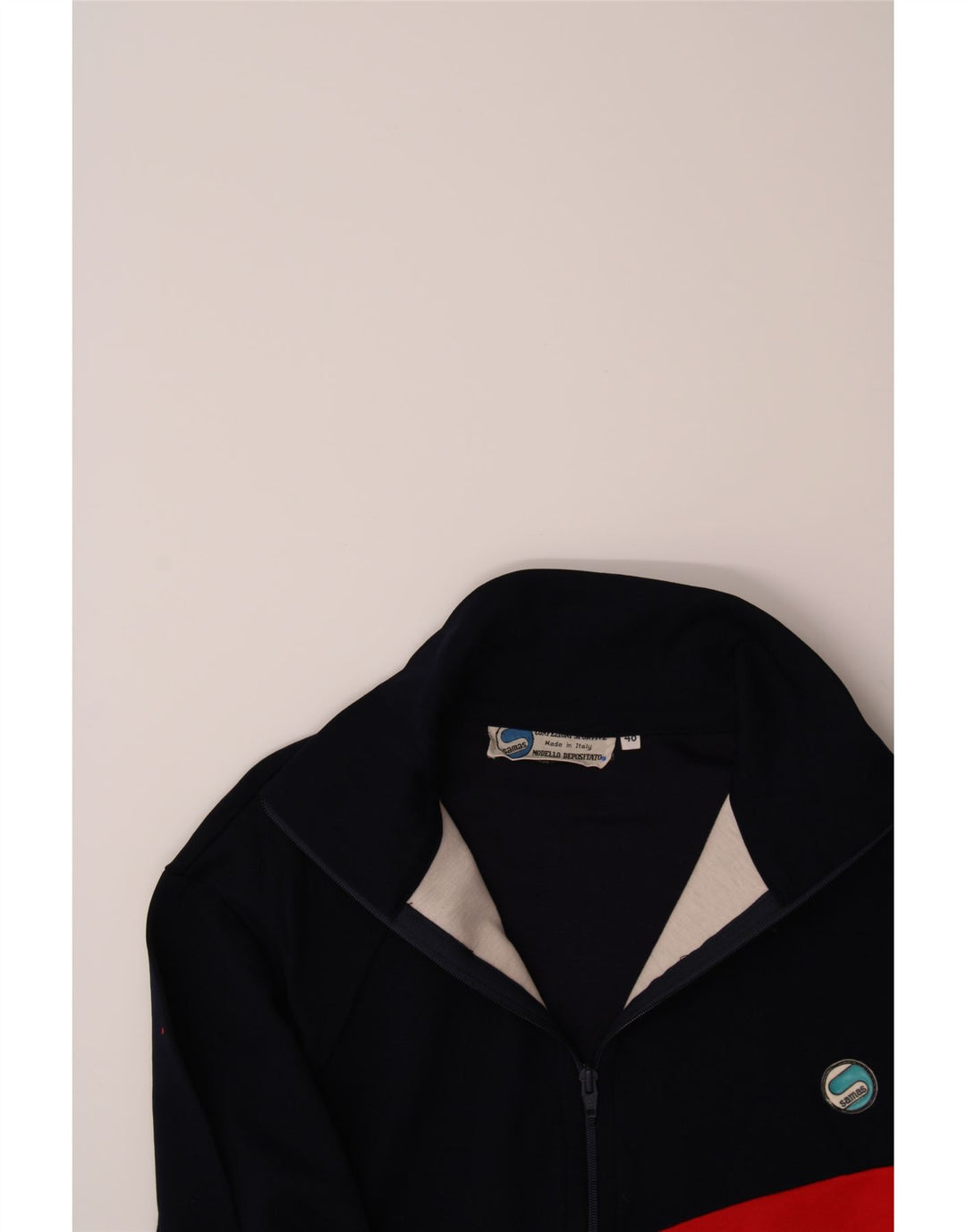 SAMAS Mens Tracksuit Top Jacket UK 40 Medium Black Colourblock Polyamide Vintage Samas and Second-Hand Samas from Messina Hembry 