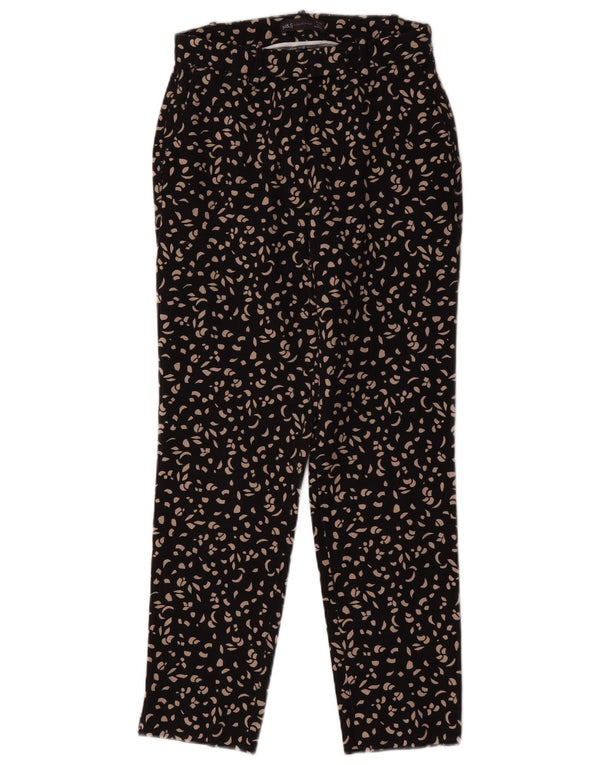 Damskie spodnie Chino Marks & Spencer UK 8 Small W26 L27 Czarne Paisley