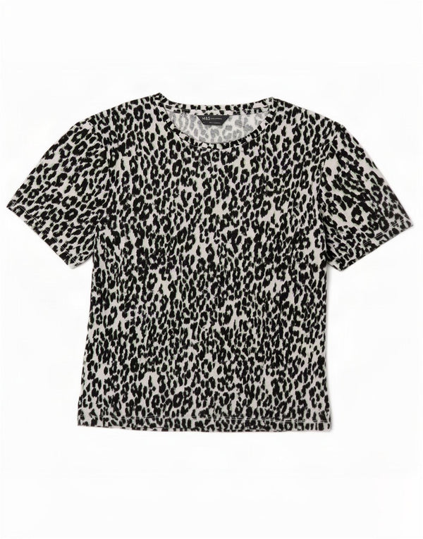 T-shirt damski Marks & Spencer Top UK 10, mały, biały, poliester z nadrukiem zwierzęcym