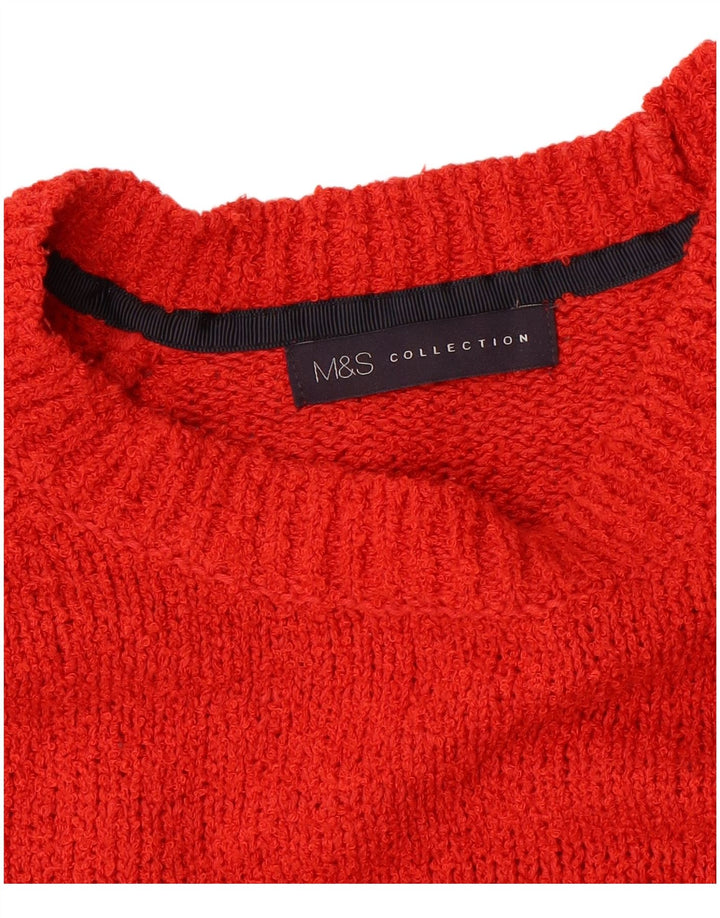 Marks & Spencer Damski sweter z dekoltem w łódkę, UK 14, duży czerwony