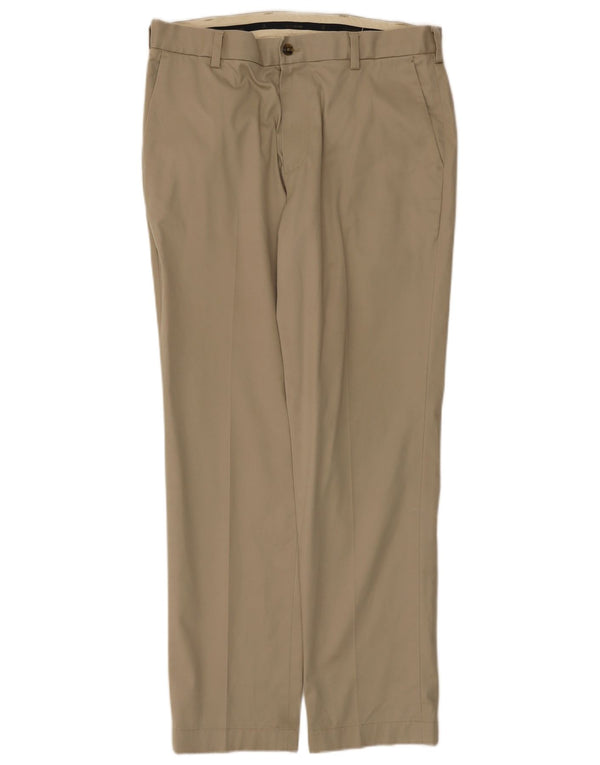 Męskie proste spodnie Chino Brooks Brothers W34 L30 Beżowa bawełna