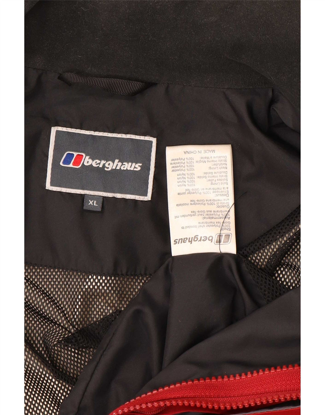 Męski płaszcz przeciwdeszczowy Berghaus UK 42 XL, czerwony nylon
