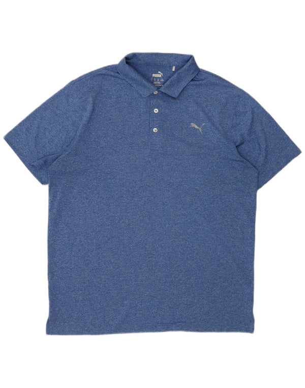 Męska koszulka polo Puma XL, niebieska, nakrapiana, poliester