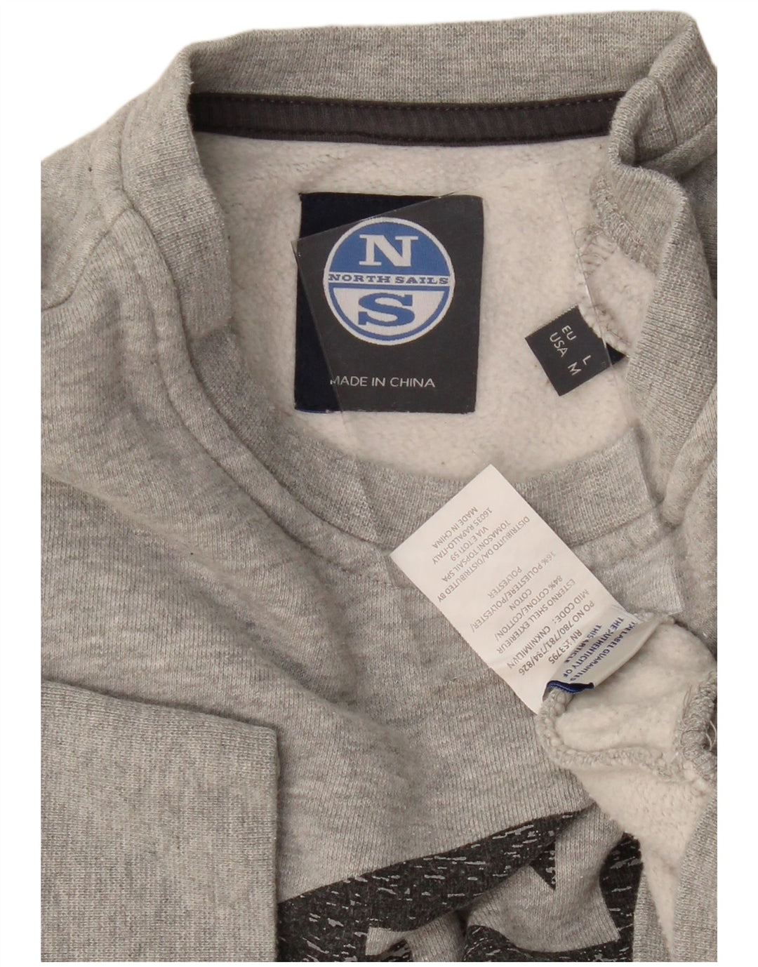 Damska bluza z grafiką NORTH SAILS UK 14, średnioszara, nakrapiana