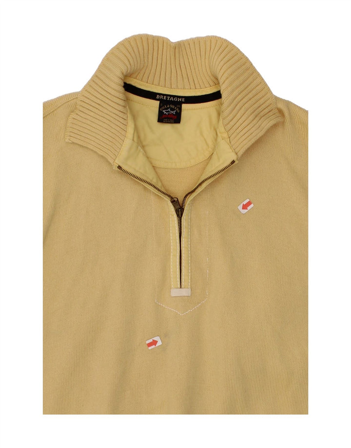 PAUL & SHARK Męski sweter zapinany na zamek, 3XL, żółta wełna