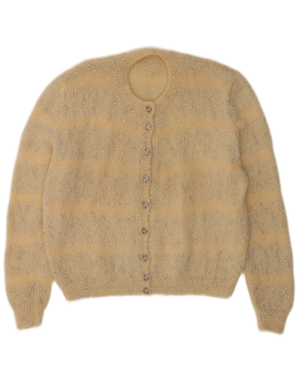 Sweter damski w stylu vintage, UK 16, duże, żółte paski