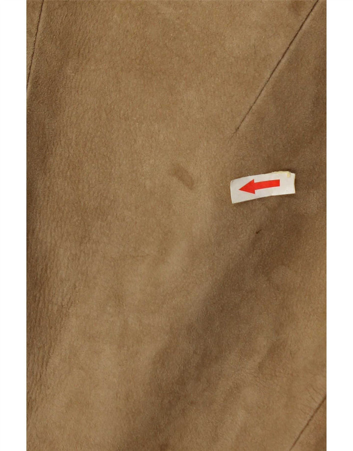 Zamszowa kurtka damska Vintage UK 10 Small Beige