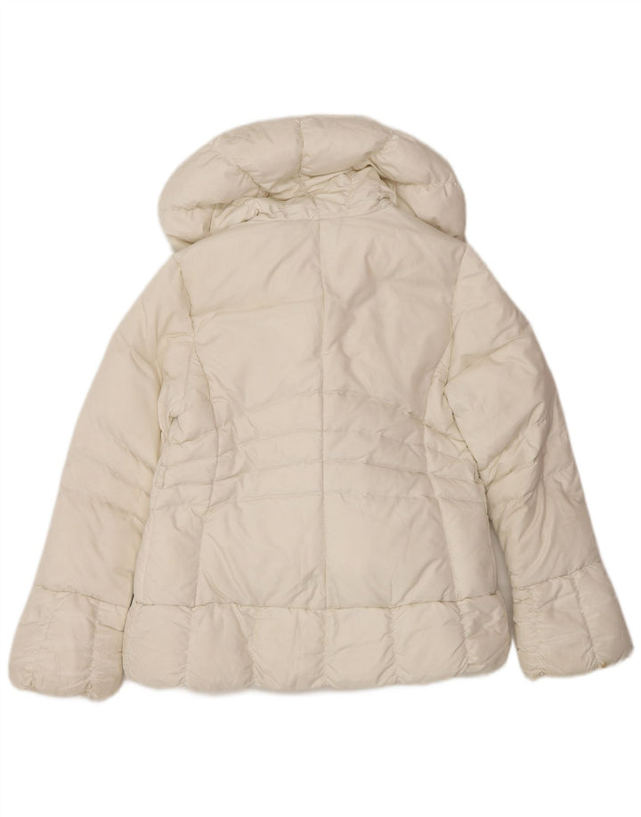 Wyściełana kurtka dziewczęca Moncler 9-10 lat, biały nylon