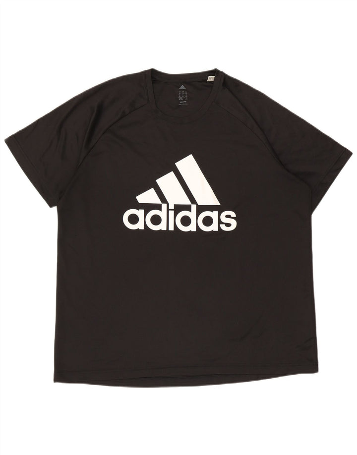 Adidas Męska koszulka Climalite Graphic Top XL Czarny poliester
