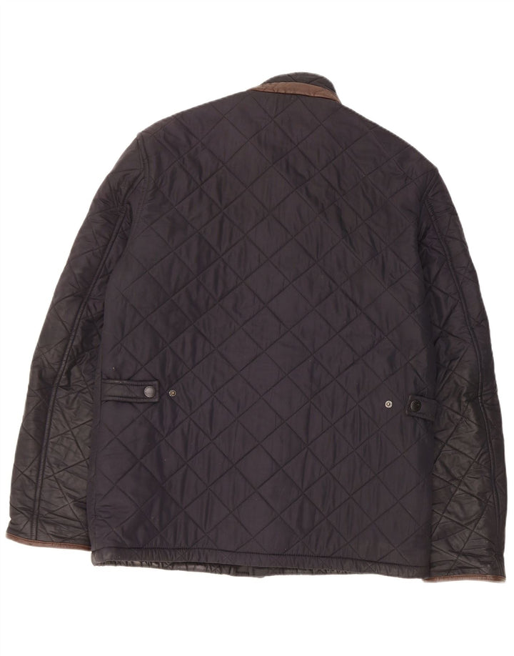 Męska pikowana kurtka Barbour UK 36, mała, granatowa, poliestrowa