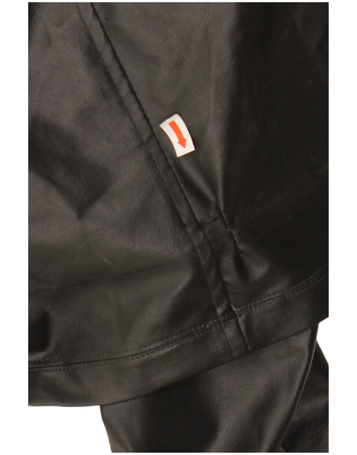 Damski płaszcz skórzany VINTAGE UK 12 w kolorze średniej czerni