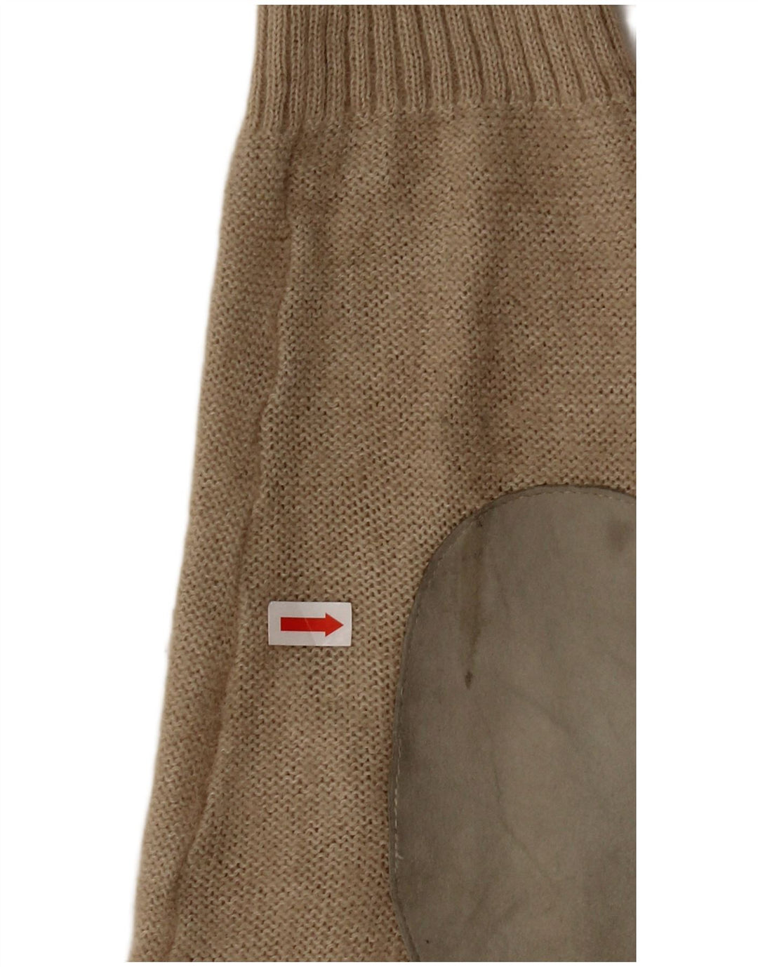 Sweter damski w stylu vintage, krótki kardigan UK 12, średnia beżowa wełna z alpaki