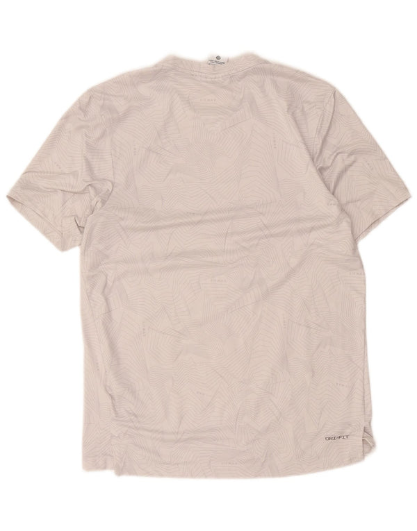 Męski T-shirt Nike Dri Fit z grafiką, średnioszary, geometryczny poliester
