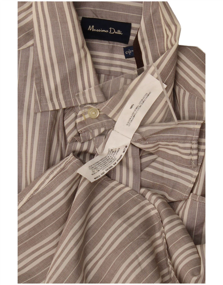 Koszula męska Massimo Dutti, duża, bawełniana w szare paski