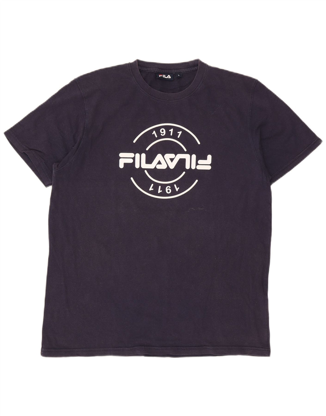 Męski T-shirt Fila z grafiką, duży, granatowy, bawełniany
