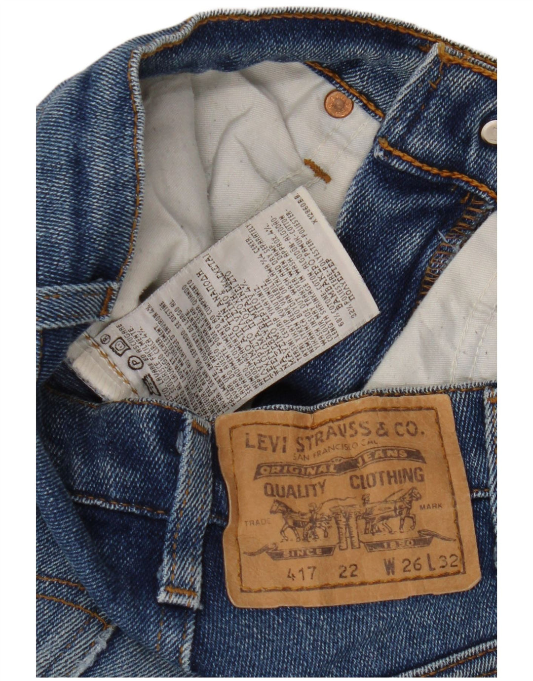 Damskie jeansy Bootcut LEVI'S 417 W26 L32 Niebieska bawełna