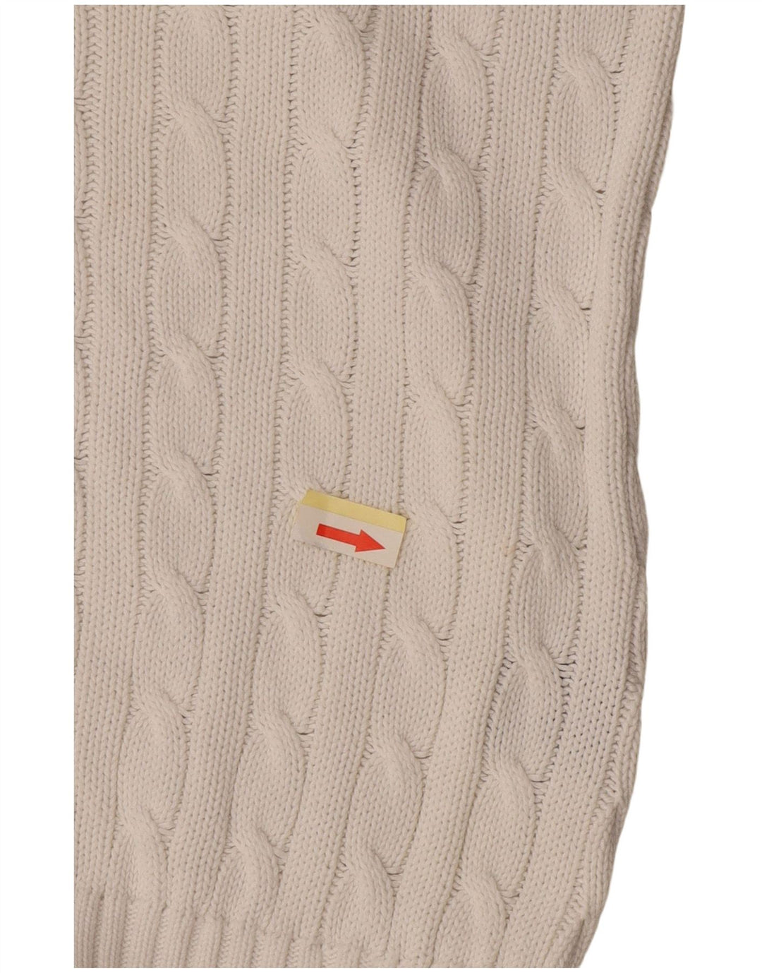 Damski sweter z dekoltem w kształcie litery V, Ralph Lauren, UK 12, średnia biała bawełna