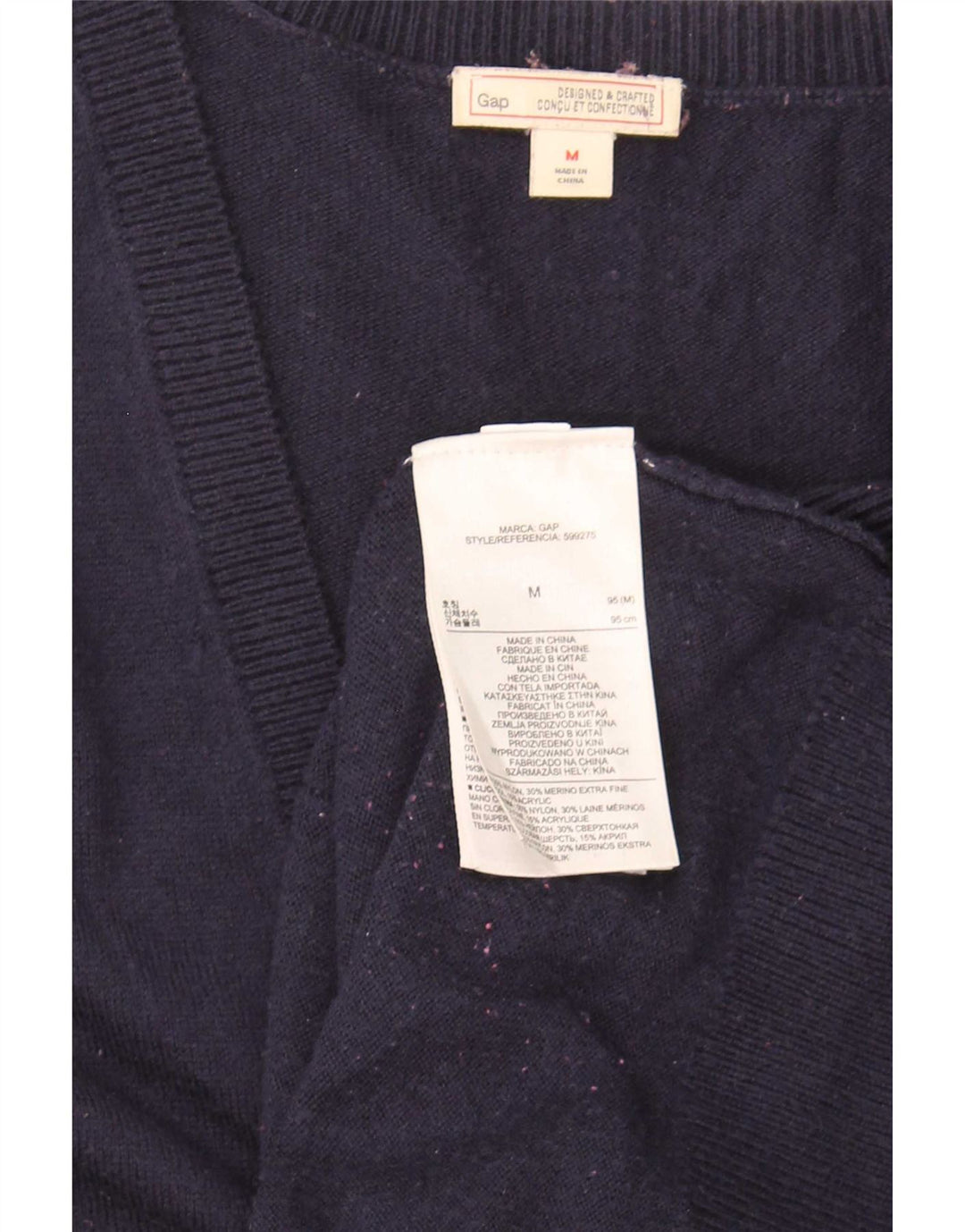 Sweter damski Gap Cardigan UK 12 Średni granatowy nylon