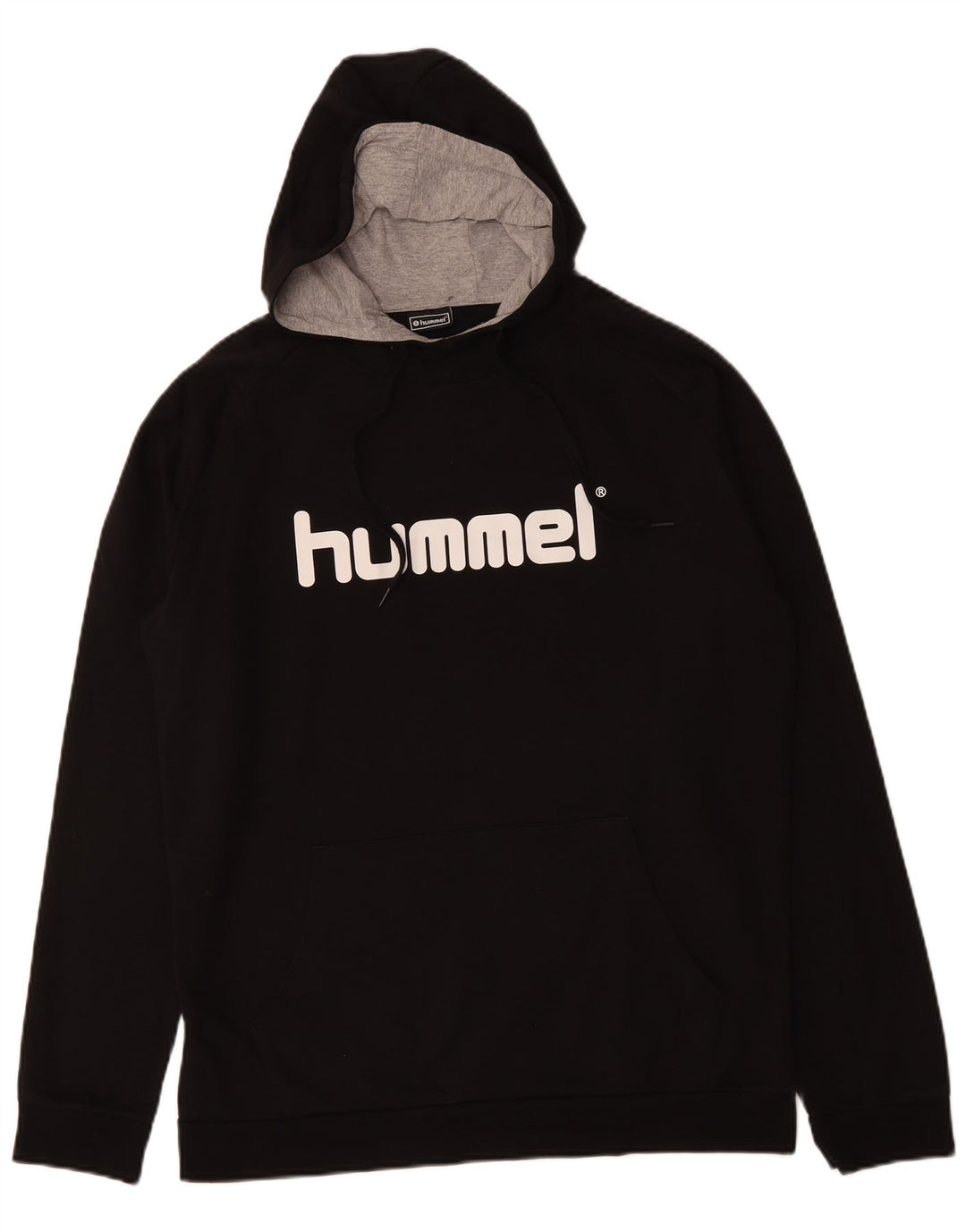 Męski sweter z kapturem i grafiką HUMMEL XL, czarny, bawełniany